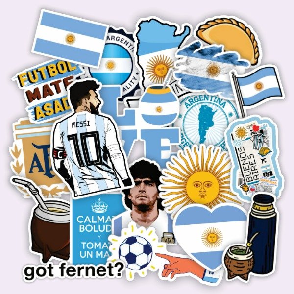 Producto - Pack 20 Stickers Vinilo Uv Premium - Argentina