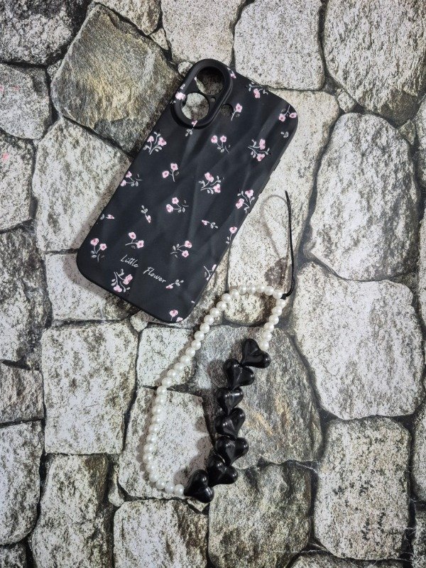 Producto - Funda tpu diseño flores Iphone 17 negra