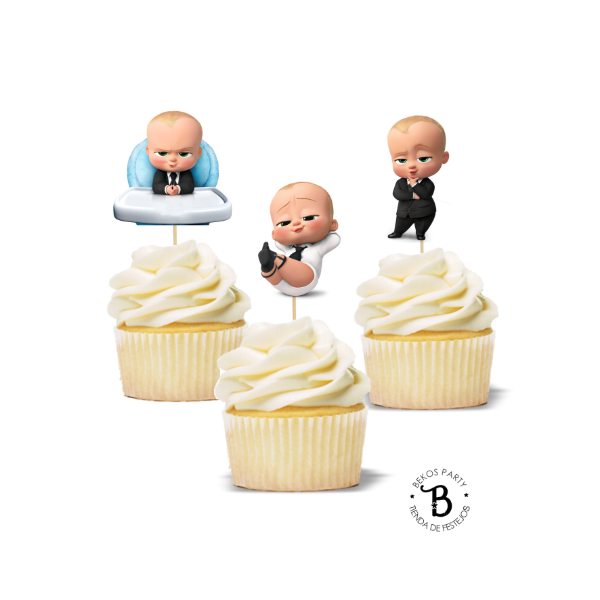 Producto - Topper Cupcake silueta x 6 Jefe en Pañales