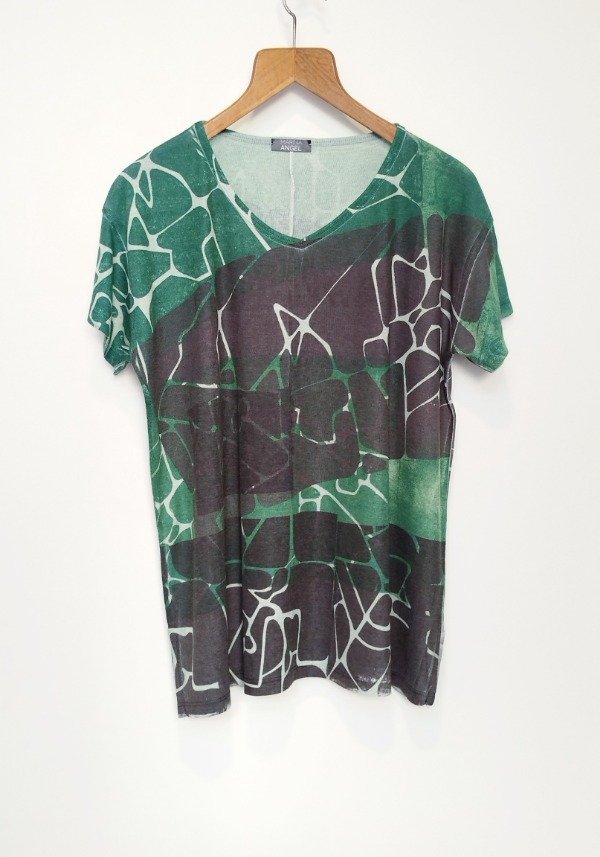 Producto - Remeron Verso -estampa Orgánica en verde y negro-