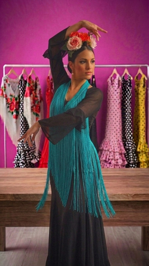 Producto - Tira De Flecos Para Cruzar 160 cm Turquesa - 0