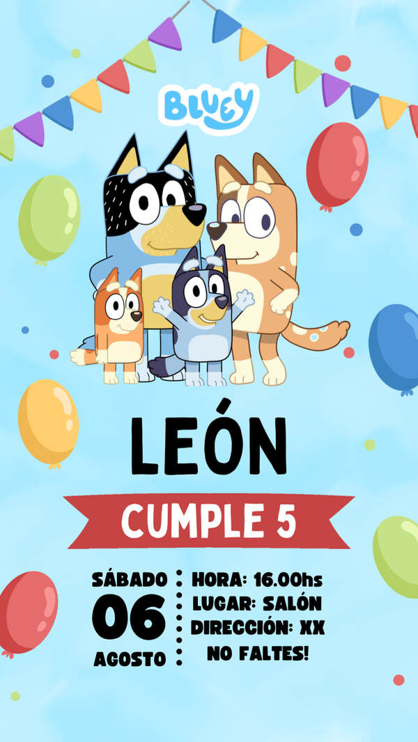 Producto - Invitación Bluey Imagen