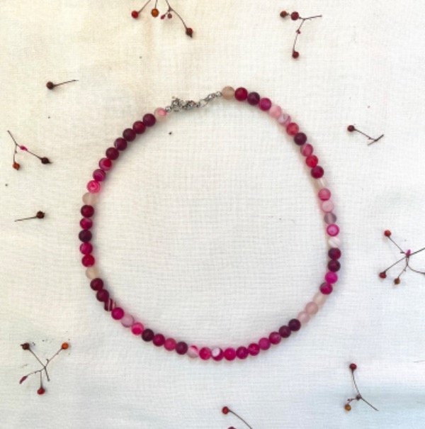 Producto - Collar agata fucsia
