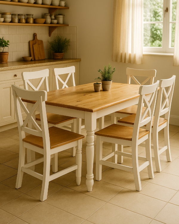 Producto - Mesa de campo 160 + 6 sillas pintado