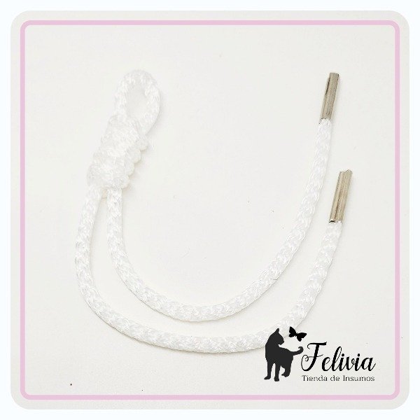Producto - Cordón c/puntera de metal. Blanco