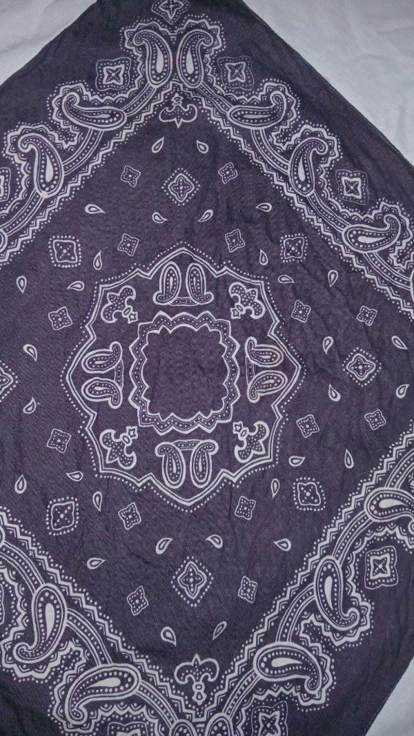 Producto - 70s Var Cotton RN14193 grey Paisley Rockabilly original Bandana handkerchief. - 2