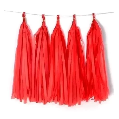 Producto - BORLAS DE PAPEL DE SEDA X 8 ROJO
