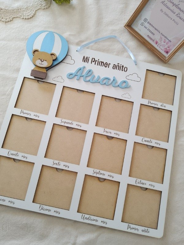 Producto - Cartel/ tablón de primer año osito en globo - 0