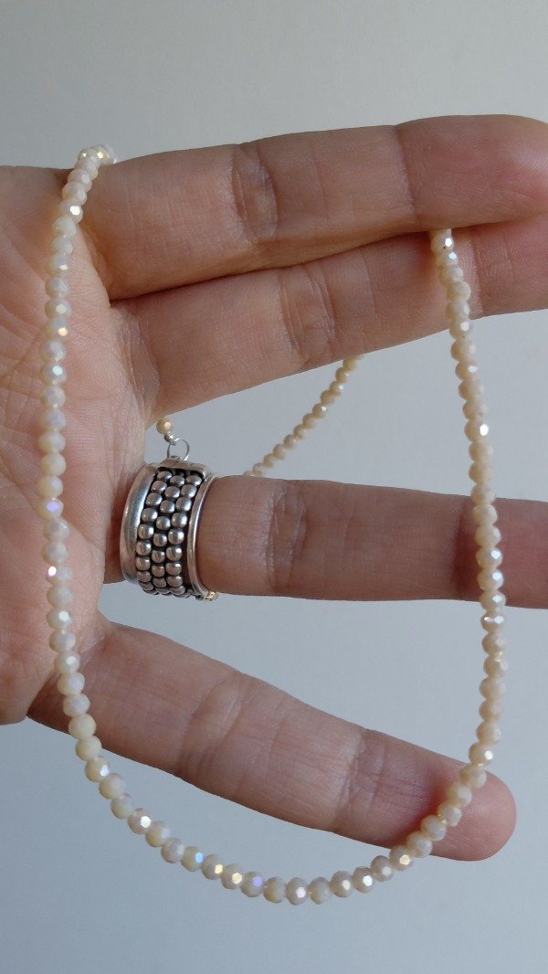 Producto - Collar de Plata 40cm con Cristales - 2