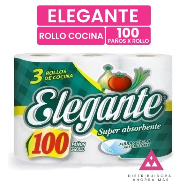 Producto - Pack Rollo De Cocina Elegante 100 Paños X 15 Rollos