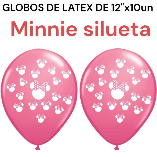 Producto - Globo minnie silueta de 12 pulgadas x10unid