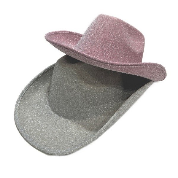 Producto - Sombreros Cowboy Plata y Rosa Sin led x 5