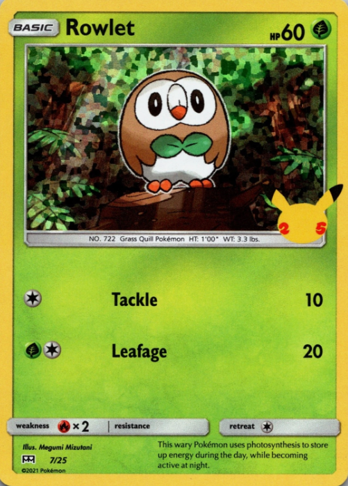 Producto - Rowlet (7/25) HOLO [McDonald's 25th Anniversary]