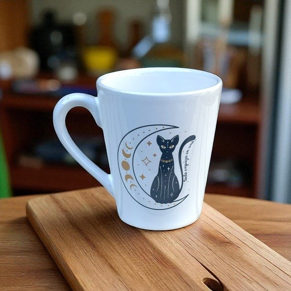 Producto - TAZA CÓNICA CERÁMICA BLANCA GATITOS EN CAJA MODELOS SURTIDOS