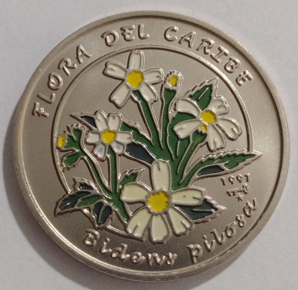 Producto - Cuba 1 peso 1997 flora del caribe (bidens pilosa)