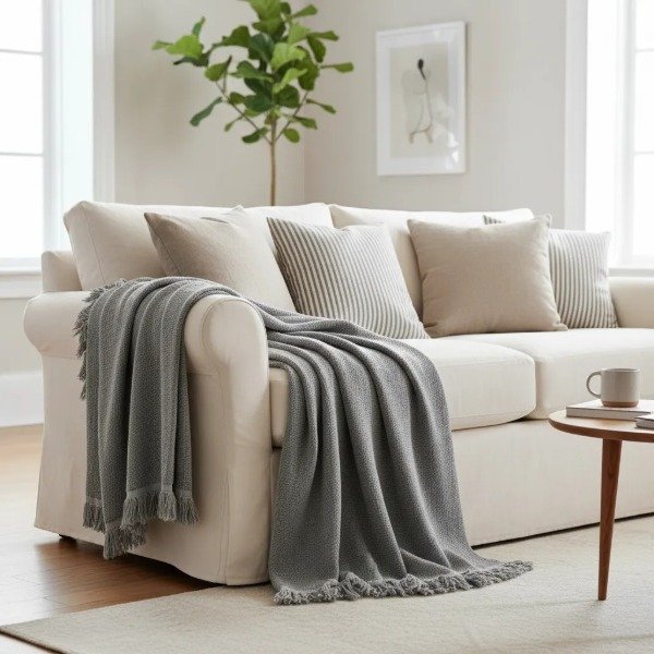 Producto - Manta Hebras Gris - 5