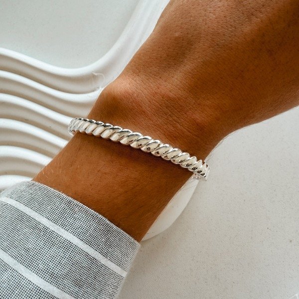 Producto - Pulsera esclava ALBA plateada