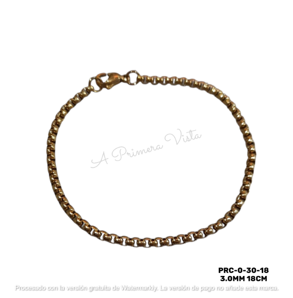 Producto - Pulsera rolo cuadrada dorado
