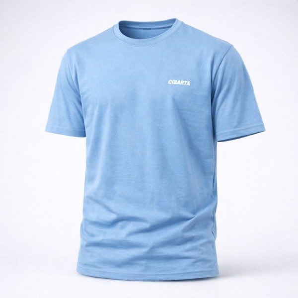 Producto - Remera Basica Cibarta Celeste algodón