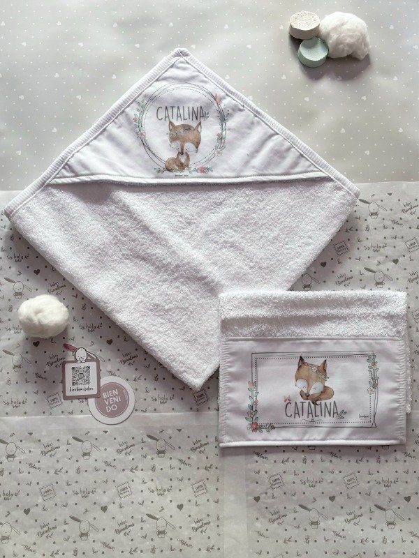 Producto - Pack "Toallón + Toallita" - Zorrito Primavera