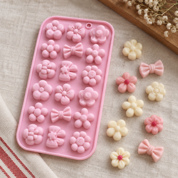 Producto - MOLDE WAX MELTS MOÑITOS Y FLORES -07F3-