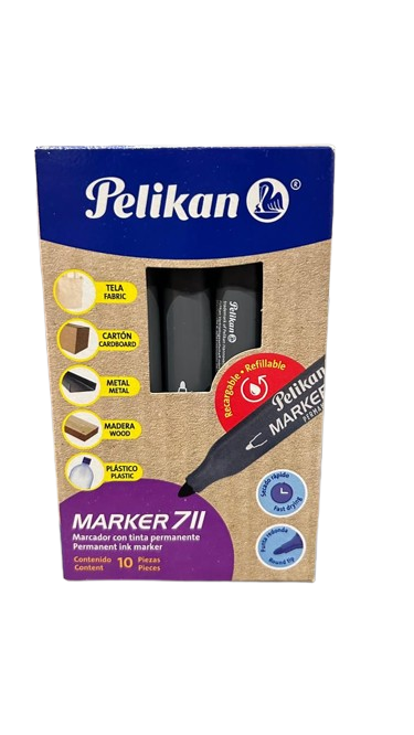 Producto - MARCADOR PERMANENTE NEGRO PUNTA REDONDA PELIKAN 711