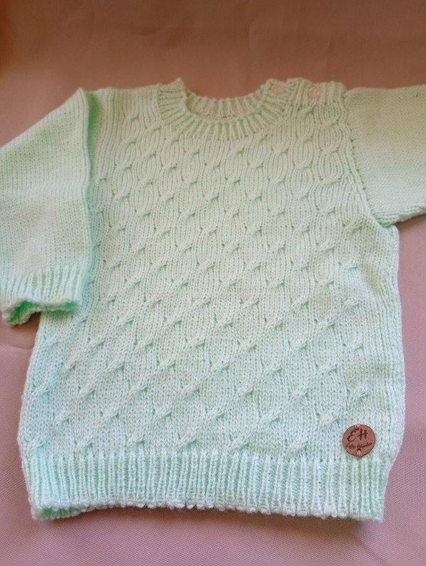 Producto - Suéter tejido en lana hipoalergénica. 6 a 12 meses