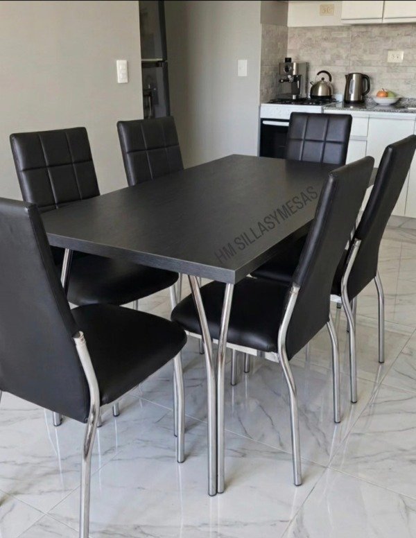 Producto - Mesa Cerdeña 1.50x0.80m/ Sillas Sevilla tapizado PREMIUM CROMADO - 0