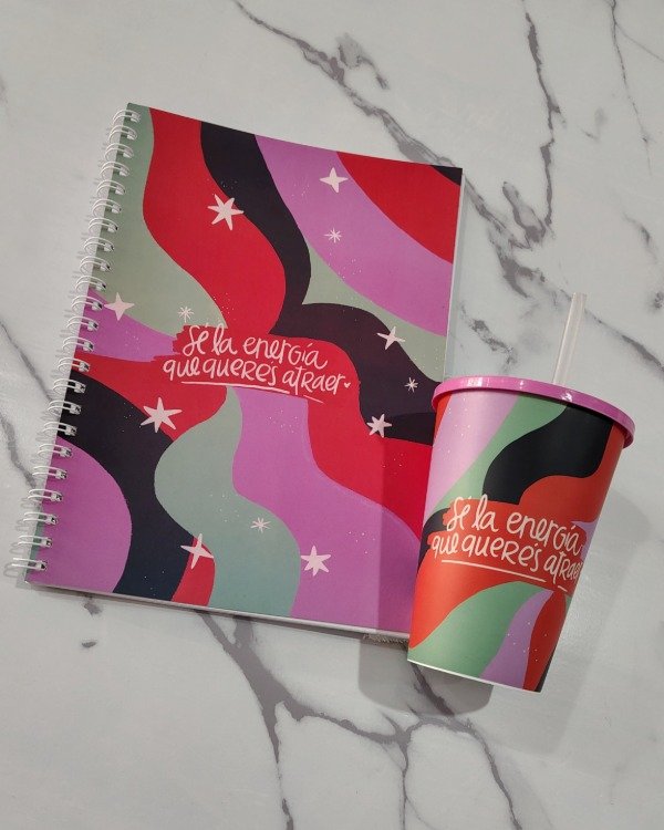 Producto - Cuaderno A4 y vaso Arcoiris