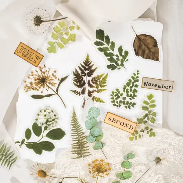 Producto - Stickers PET - Hojas verdes