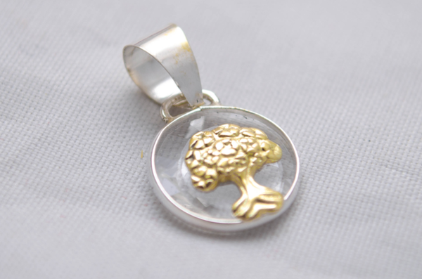 Producto - Dije árbol acrílico dorado