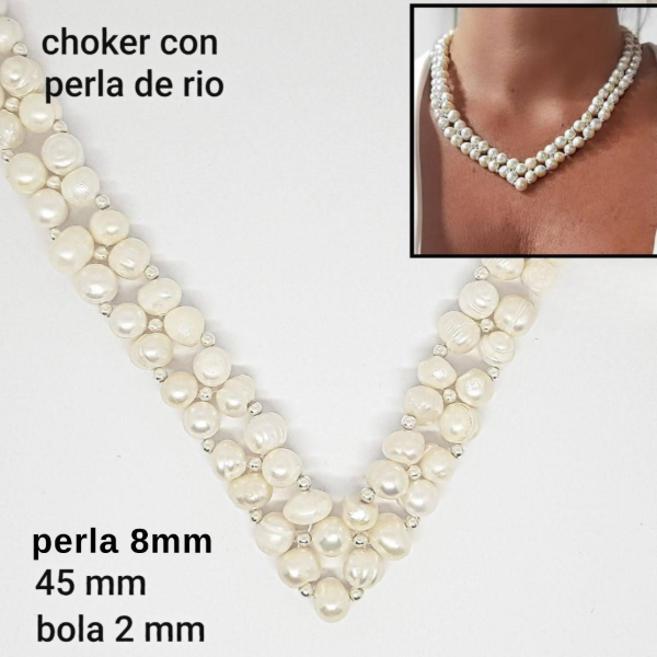 Producto - CHO #PER - Chocker Perla doble 8mm (DOLAR)