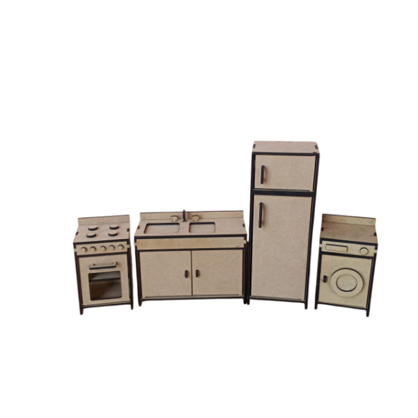 Producto - JUEGO DE COCINA, BAJOMESADA, COCINA, LAVARROPAS Y HELADERA