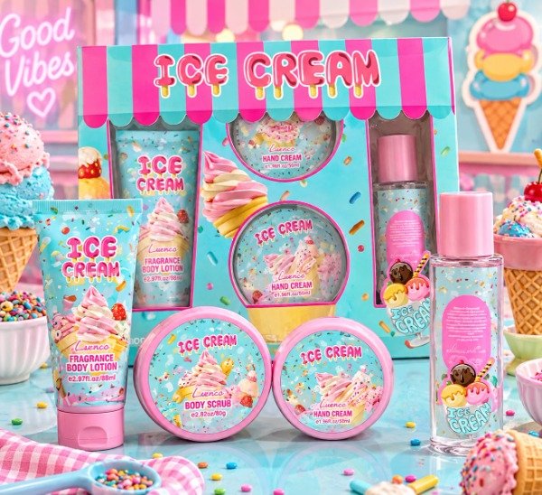 Producto - SET MINI BODY CREMA+EXFOLIANTE+LOCION+BRUMA CORPORAL ICE CREAM