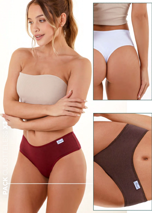 Producto - 1024 - Remssa - Culoteless Lisos de Algodón x3