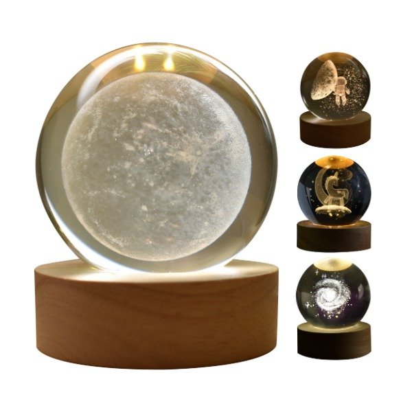 Producto - Esfera Magica Cristal 3d Led Lampara Velador - Luna