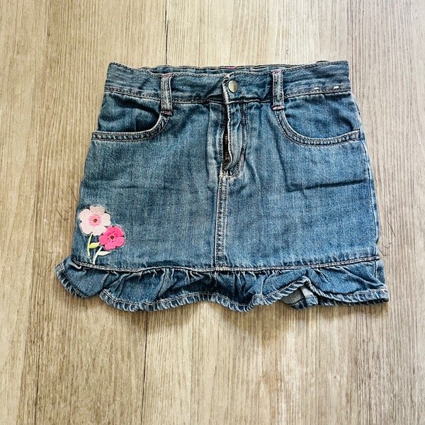 Producto - Pollera Jean Flores Bordadas 5A