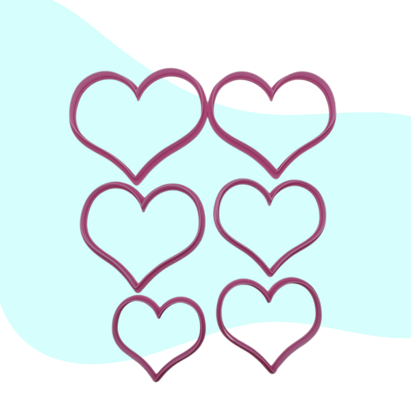 Producto - Set de Cortantes Corazones Grandes x6 - 1