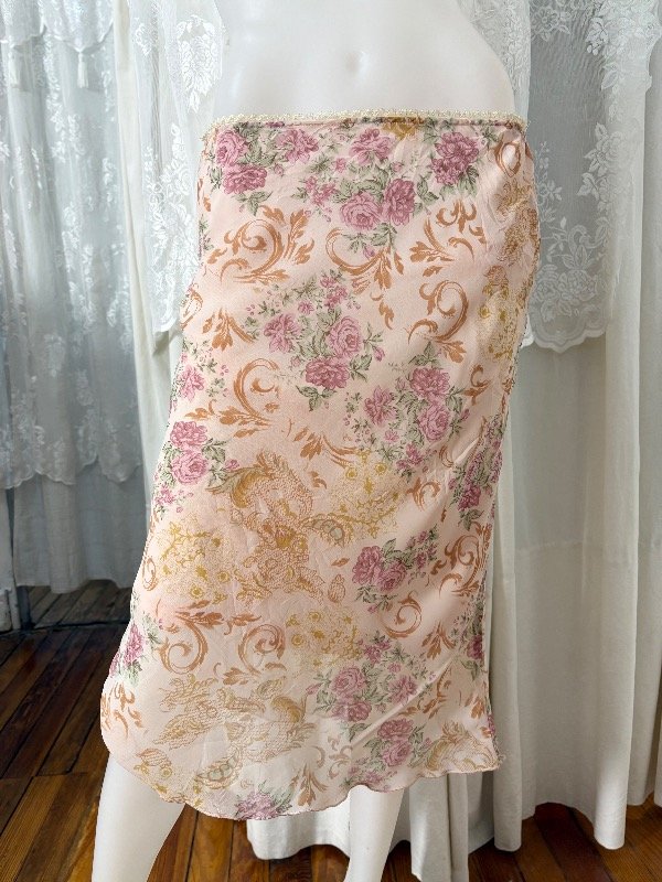 Producto - Falda Midi Jardín Rosado Talle S