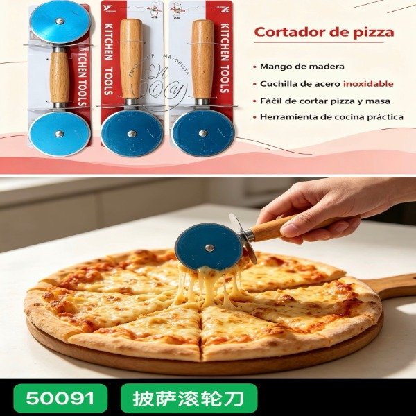Producto - Cortador Rueda Acero Inoxidable Corta Pizza Pasta 50091