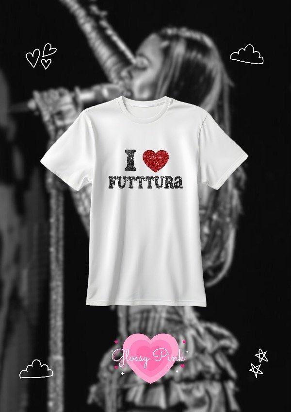 Producto - Remera I Love Futttura - VINILO TEXTIL GLITTER