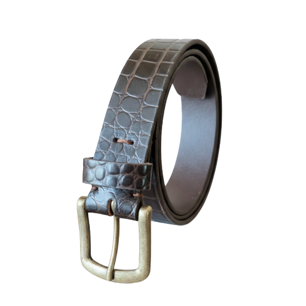 Producto - Cinturon Hombre Cocodrilo Marrón