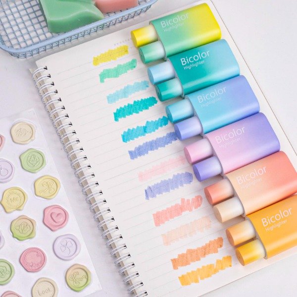 Producto - Set de 6 marcadores bicolor pastel