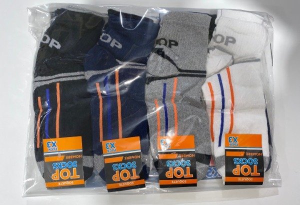 Producto - MEDIAS TOP CON RAYAS DE HOMBRE PACK X 12