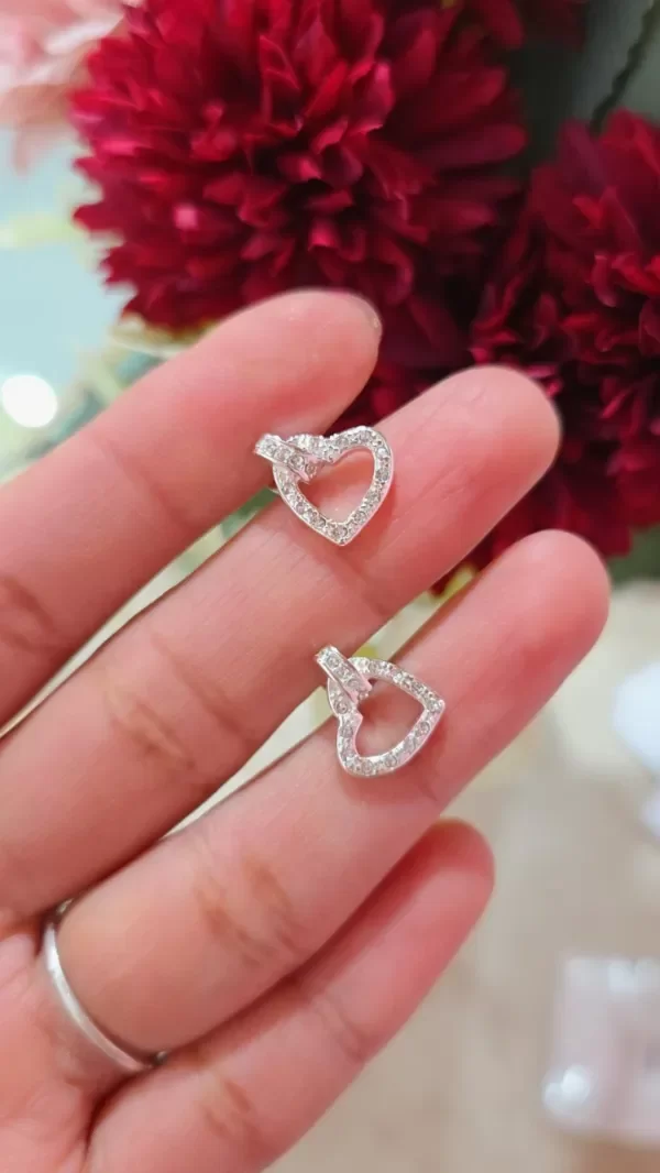 Producto - Aros corazon colgado cubic AB