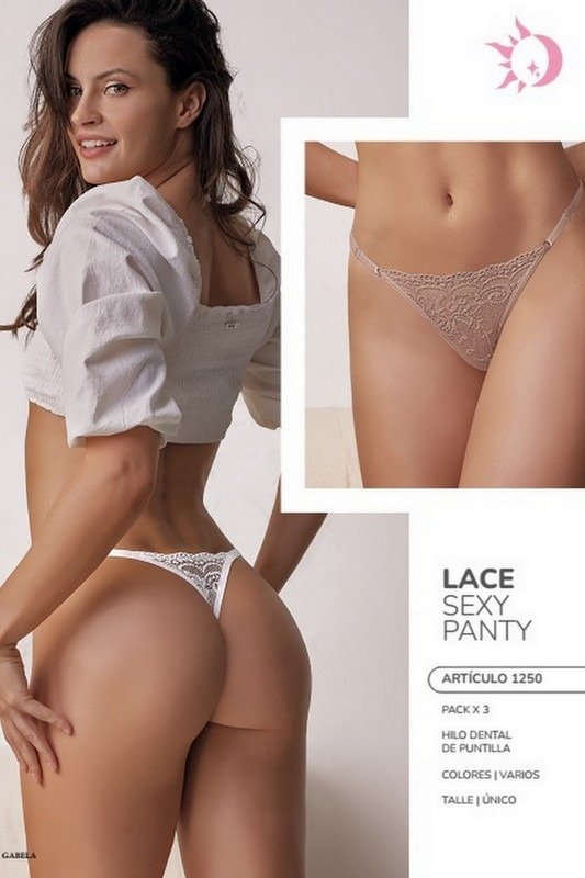 Producto - ART. 1250 GABELA. PACK X 3 TANGA LESS PUNTILLA