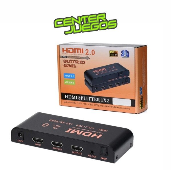 Producto - SPLITTER HDMI 1X4 SM-F7847 SPDIF Y JACK 3.5MM 1 ENTRADA 4 SALIDAS 4K 30HZ 1080P