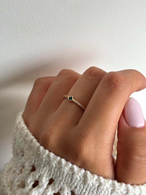 Producto - anillo flor vc piedra verde - 0