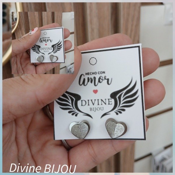 Producto - Aros xl 3d corazón acero