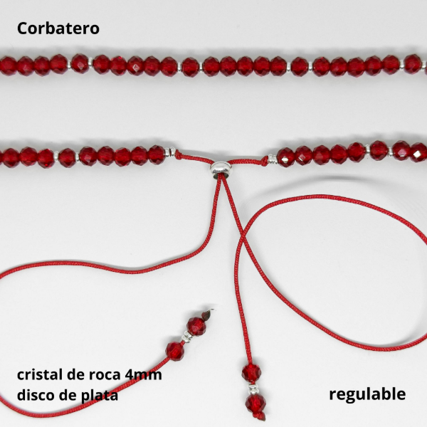 Producto - CORB.FP - Corbatero cristal de roca 4mm disco de plata